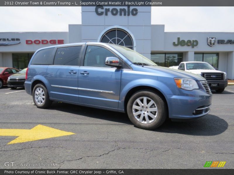Sapphire Crystal Metallic / Black/Light Graystone 2012 Chrysler Town & Country Touring - L