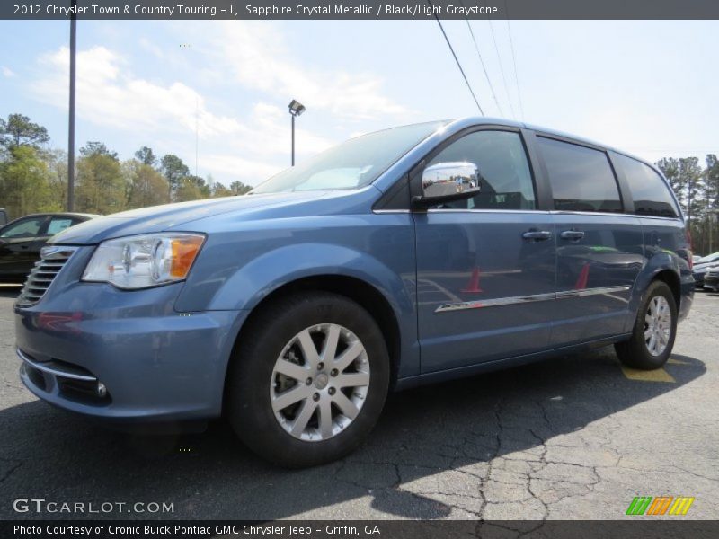 Sapphire Crystal Metallic / Black/Light Graystone 2012 Chrysler Town & Country Touring - L