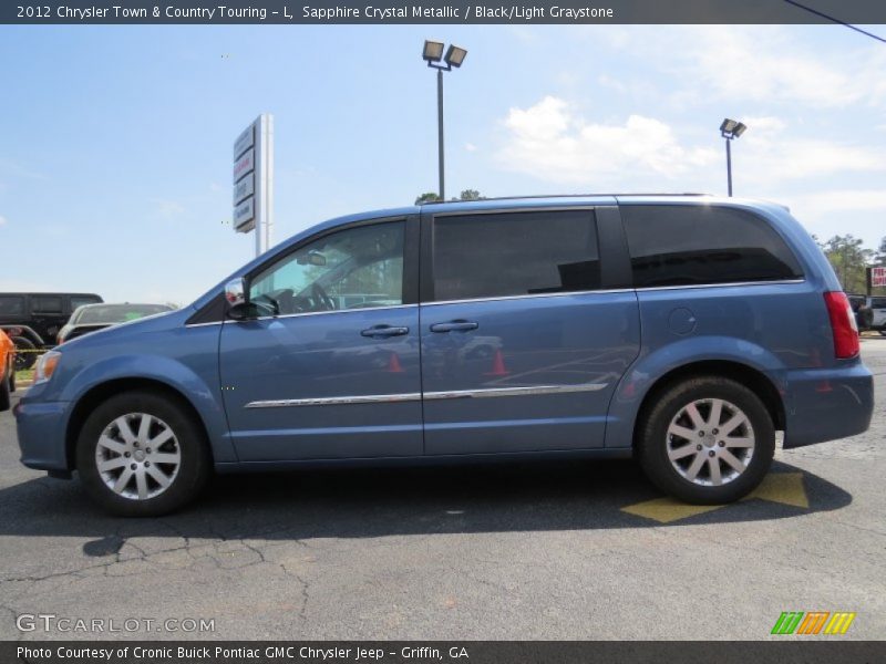 Sapphire Crystal Metallic / Black/Light Graystone 2012 Chrysler Town & Country Touring - L