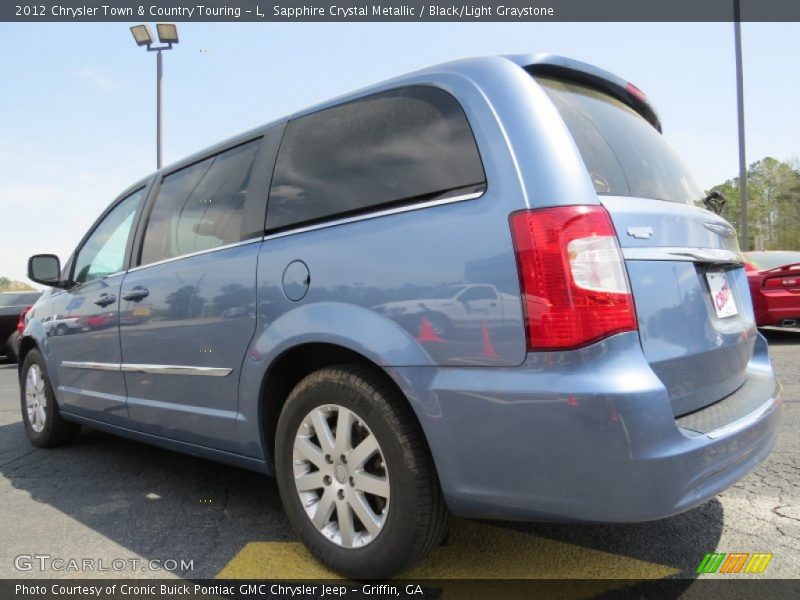 Sapphire Crystal Metallic / Black/Light Graystone 2012 Chrysler Town & Country Touring - L