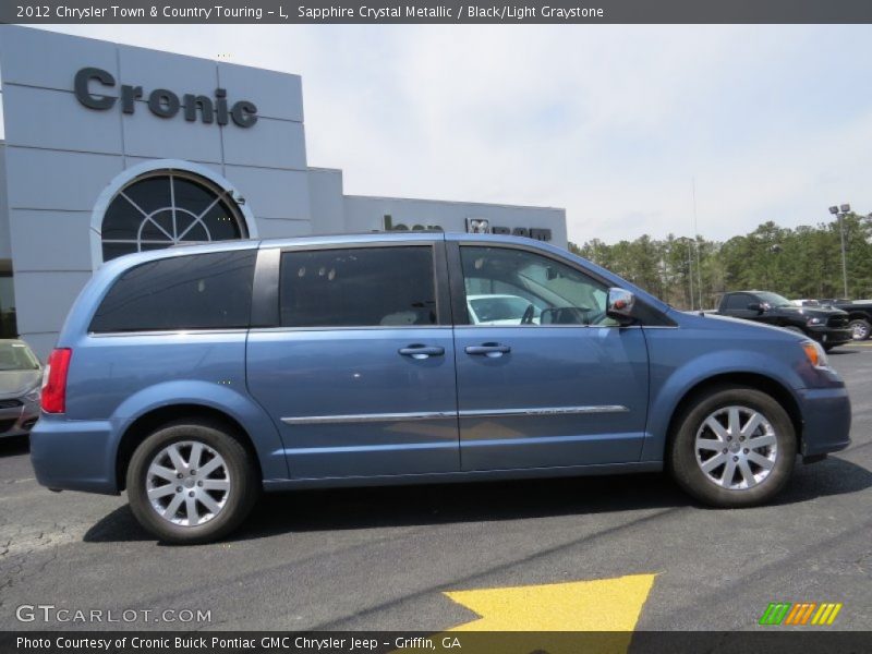 Sapphire Crystal Metallic / Black/Light Graystone 2012 Chrysler Town & Country Touring - L
