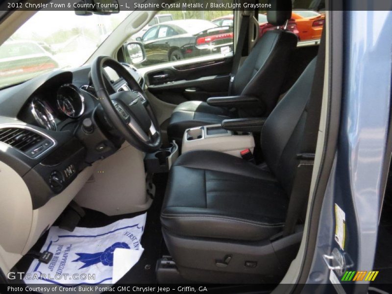 Sapphire Crystal Metallic / Black/Light Graystone 2012 Chrysler Town & Country Touring - L