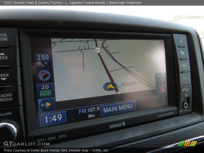 Sapphire Crystal Metallic / Black/Light Graystone 2012 Chrysler Town & Country Touring - L