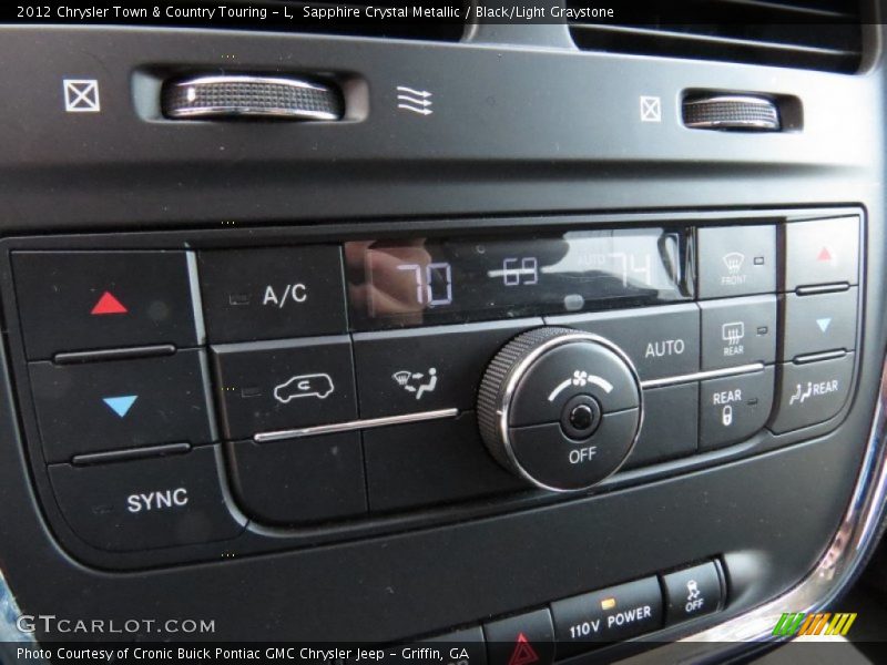 Sapphire Crystal Metallic / Black/Light Graystone 2012 Chrysler Town & Country Touring - L