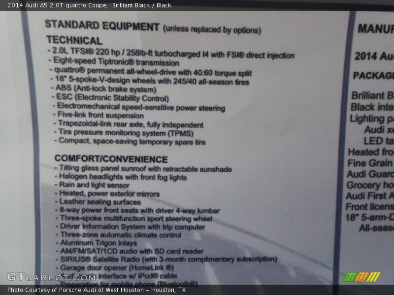 Brilliant Black / Black 2014 Audi A5 2.0T quattro Coupe