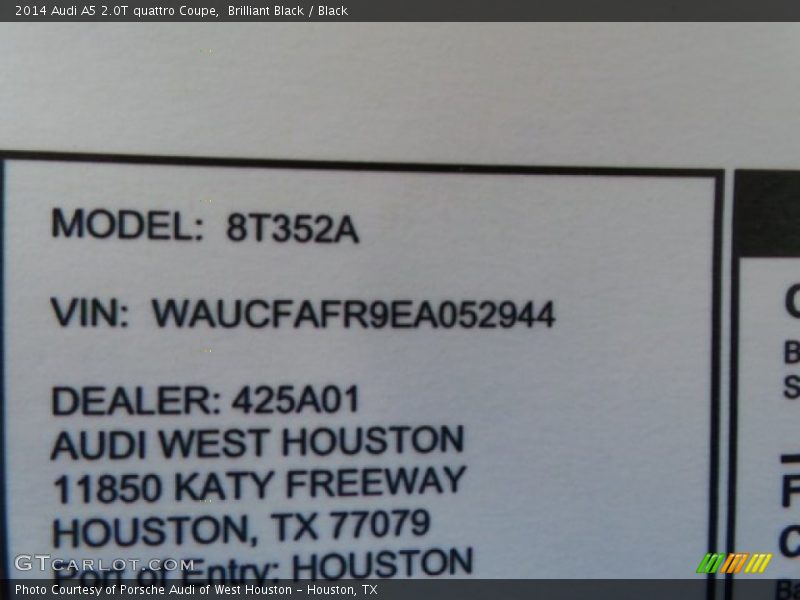 Brilliant Black / Black 2014 Audi A5 2.0T quattro Coupe
