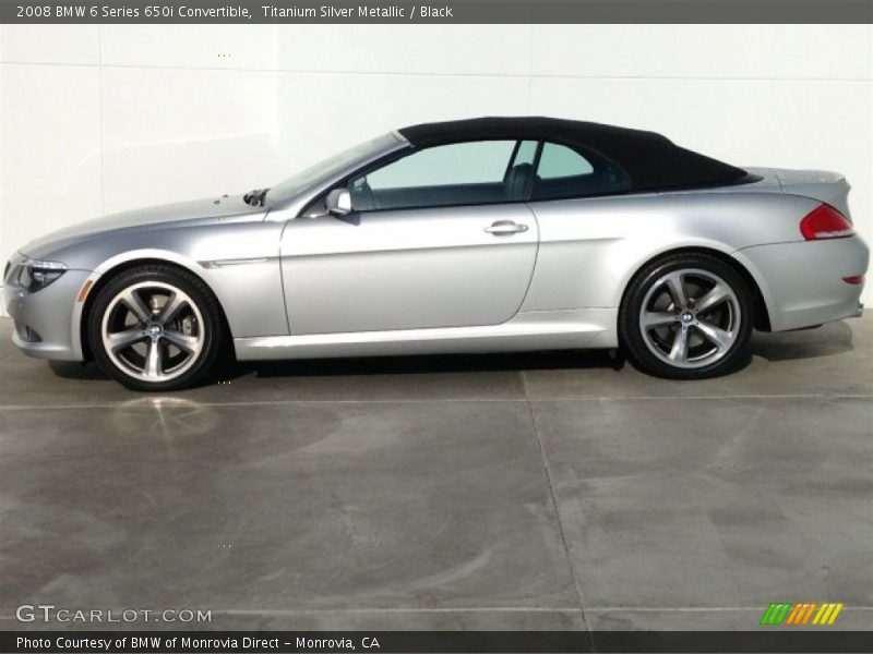 Titanium Silver Metallic / Black 2008 BMW 6 Series 650i Convertible