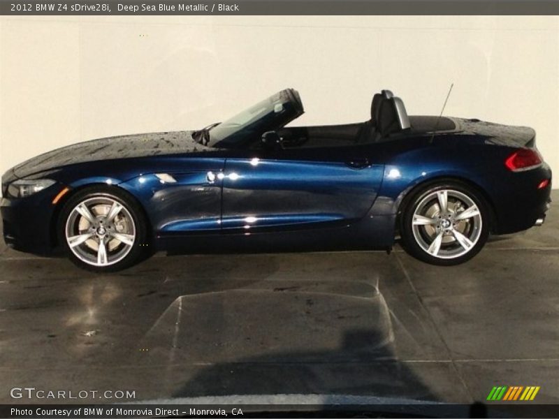 Deep Sea Blue Metallic / Black 2012 BMW Z4 sDrive28i