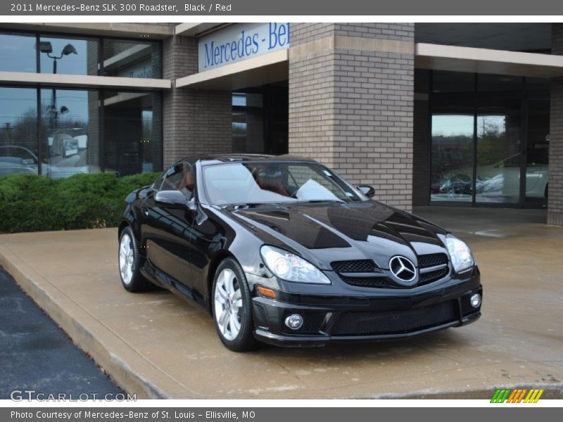 Black / Red 2011 Mercedes-Benz SLK 300 Roadster