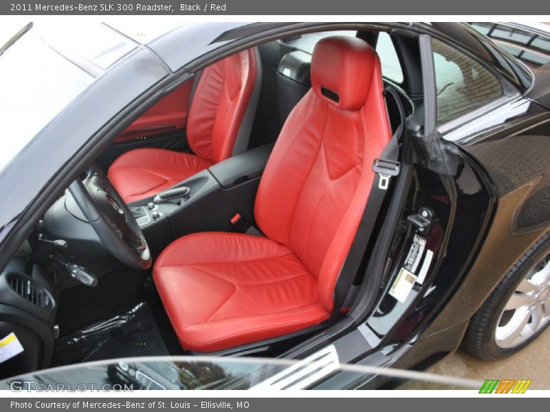 Black / Red 2011 Mercedes-Benz SLK 300 Roadster