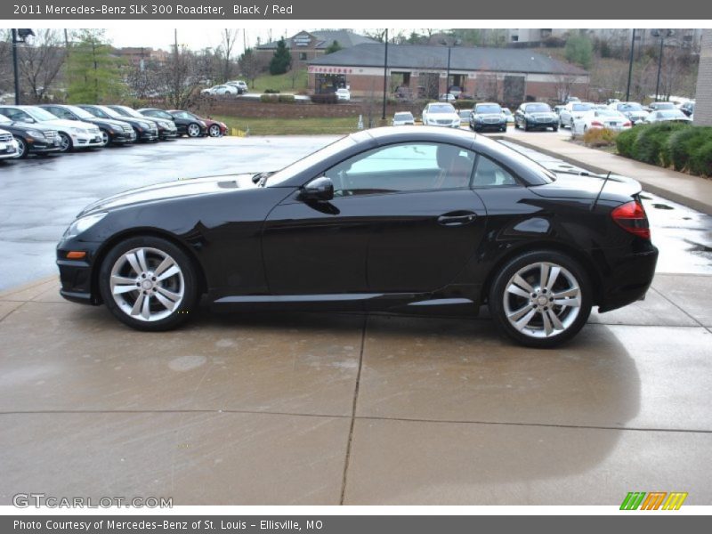 Black / Red 2011 Mercedes-Benz SLK 300 Roadster