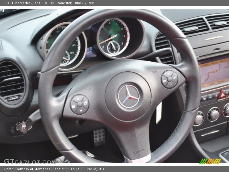 Black / Red 2011 Mercedes-Benz SLK 300 Roadster