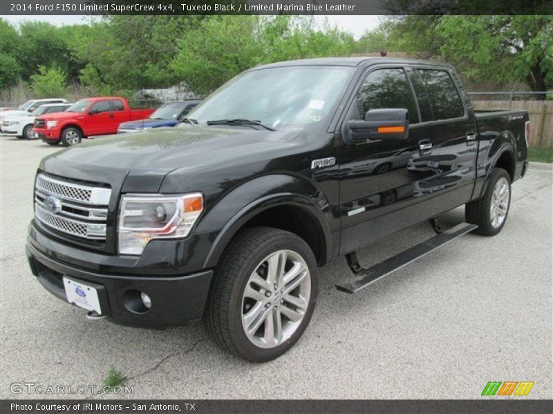 Tuxedo Black / Limited Marina Blue Leather 2014 Ford F150 Limited SuperCrew 4x4