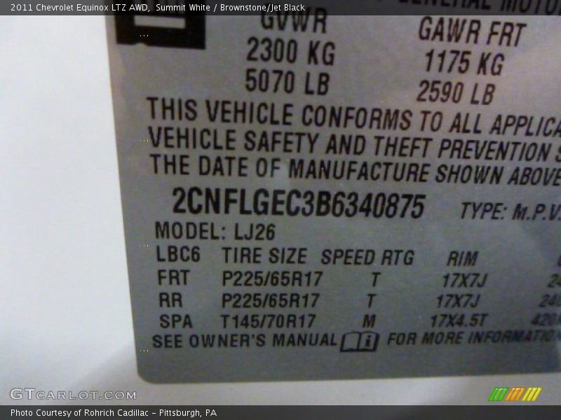 Summit White / Brownstone/Jet Black 2011 Chevrolet Equinox LTZ AWD