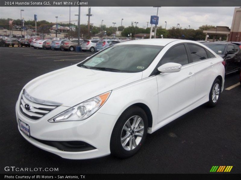 Pearl White / Camel 2014 Hyundai Sonata GLS