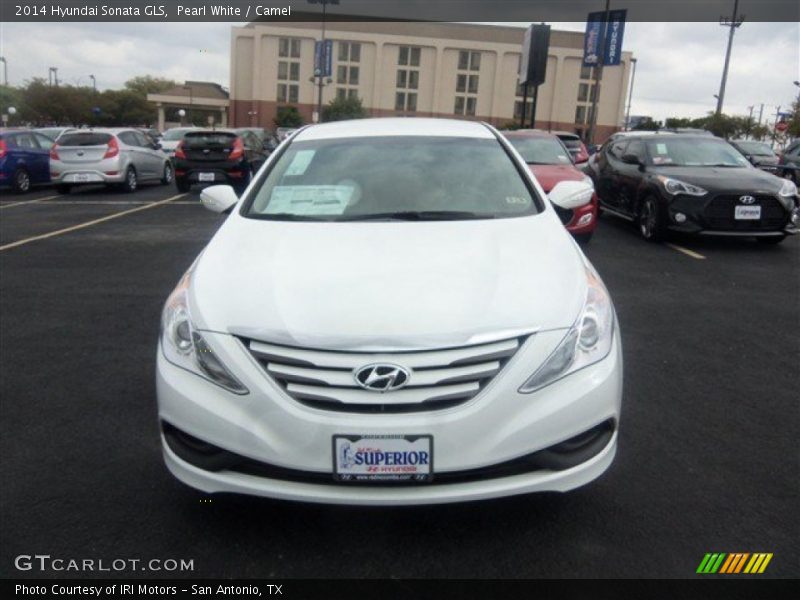 Pearl White / Camel 2014 Hyundai Sonata GLS