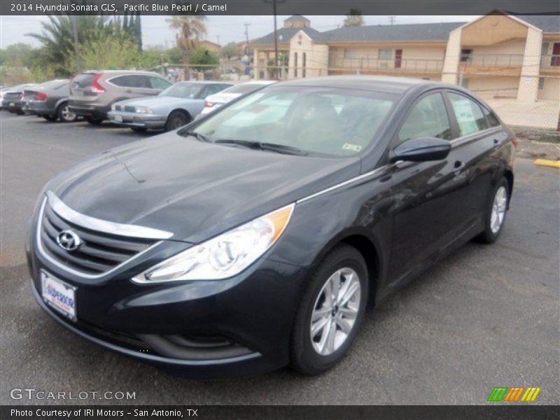 Pacific Blue Pearl / Camel 2014 Hyundai Sonata GLS