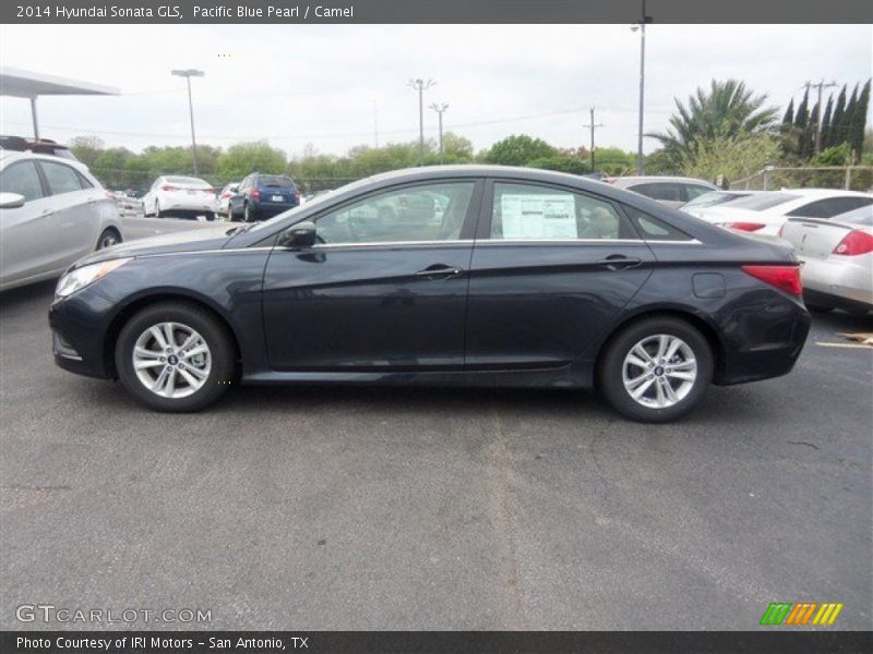 Pacific Blue Pearl / Camel 2014 Hyundai Sonata GLS