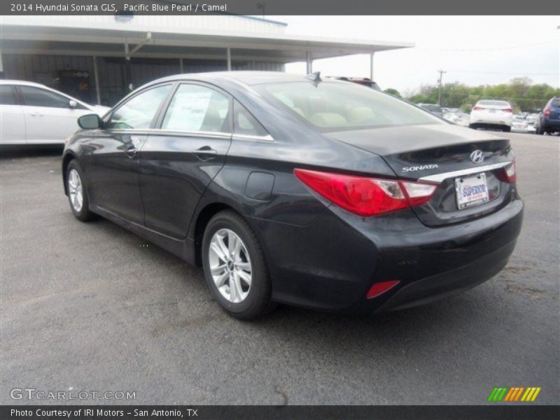 Pacific Blue Pearl / Camel 2014 Hyundai Sonata GLS