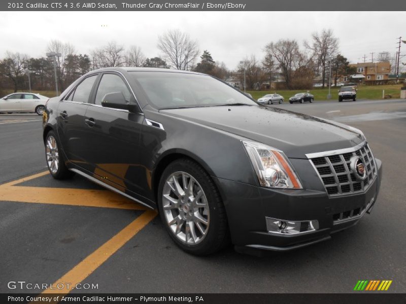 Thunder Gray ChromaFlair / Ebony/Ebony 2012 Cadillac CTS 4 3.6 AWD Sedan