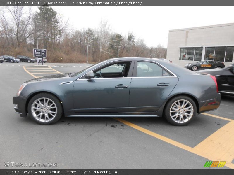 Thunder Gray ChromaFlair / Ebony/Ebony 2012 Cadillac CTS 4 3.6 AWD Sedan