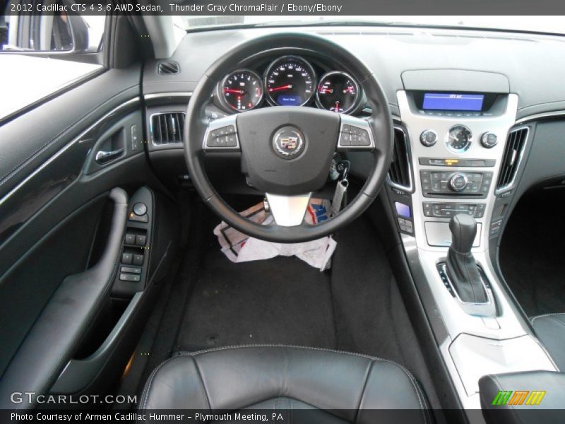 Thunder Gray ChromaFlair / Ebony/Ebony 2012 Cadillac CTS 4 3.6 AWD Sedan