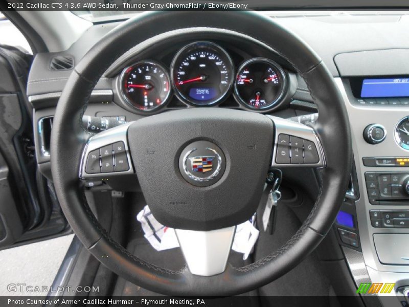 Thunder Gray ChromaFlair / Ebony/Ebony 2012 Cadillac CTS 4 3.6 AWD Sedan