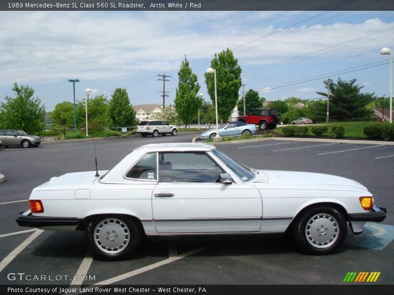 Arctic White / Red 1989 Mercedes-Benz SL Class 560 SL Roadster