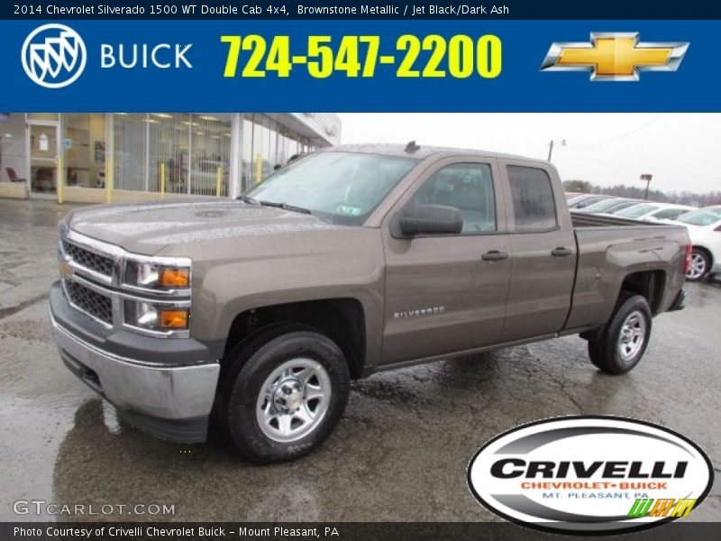 Brownstone Metallic / Jet Black/Dark Ash 2014 Chevrolet Silverado 1500 WT Double Cab 4x4