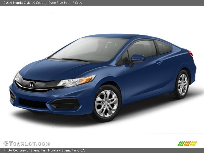 Dyno Blue Pearl / Gray 2014 Honda Civic LX Coupe