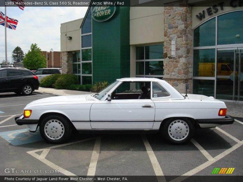 Arctic White / Red 1989 Mercedes-Benz SL Class 560 SL Roadster