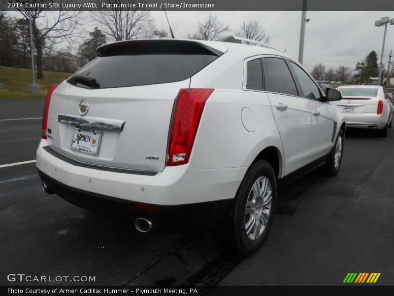 Platinum Ice Tricoat / Shale/Brownstone 2014 Cadillac SRX Luxury AWD