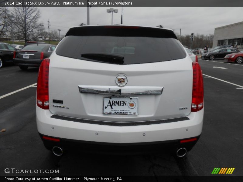 Platinum Ice Tricoat / Shale/Brownstone 2014 Cadillac SRX Luxury AWD