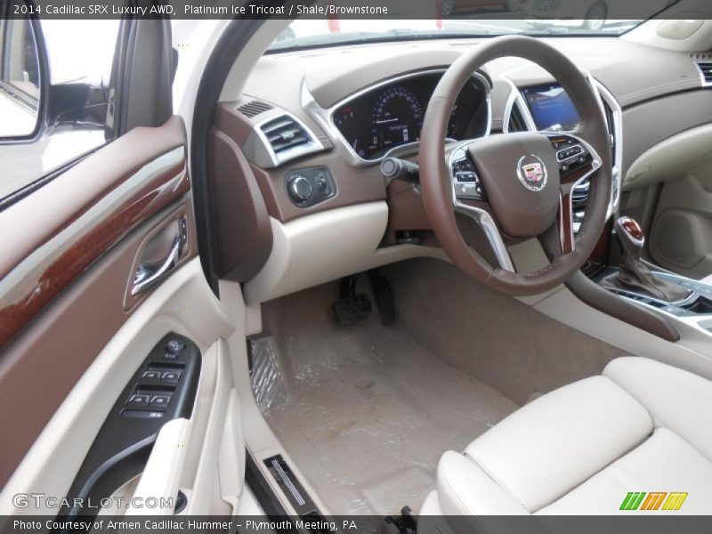 Platinum Ice Tricoat / Shale/Brownstone 2014 Cadillac SRX Luxury AWD