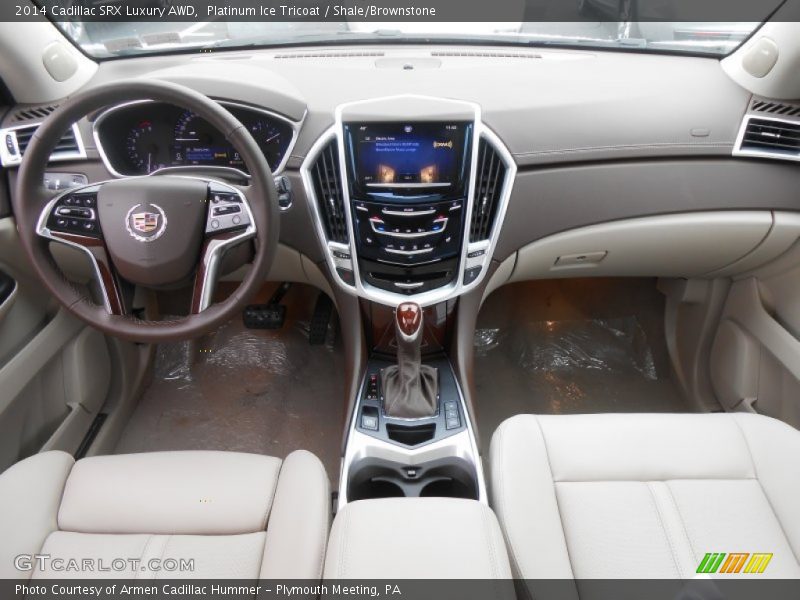 Platinum Ice Tricoat / Shale/Brownstone 2014 Cadillac SRX Luxury AWD
