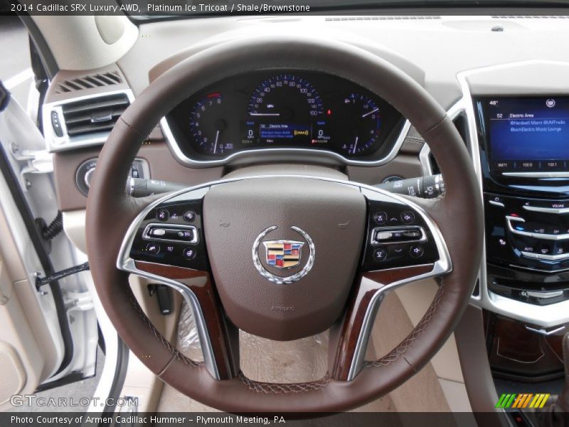 Platinum Ice Tricoat / Shale/Brownstone 2014 Cadillac SRX Luxury AWD