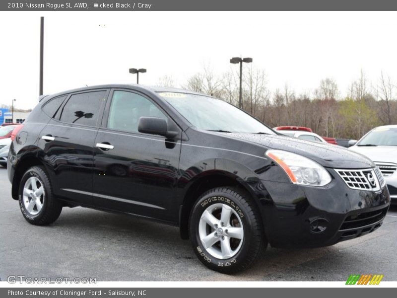 Wicked Black / Gray 2010 Nissan Rogue SL AWD