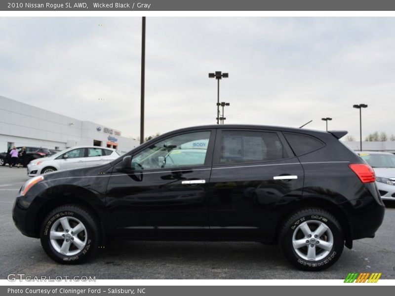 Wicked Black / Gray 2010 Nissan Rogue SL AWD