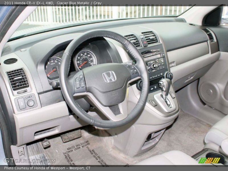 Glacier Blue Metallic / Gray 2011 Honda CR-V EX-L 4WD