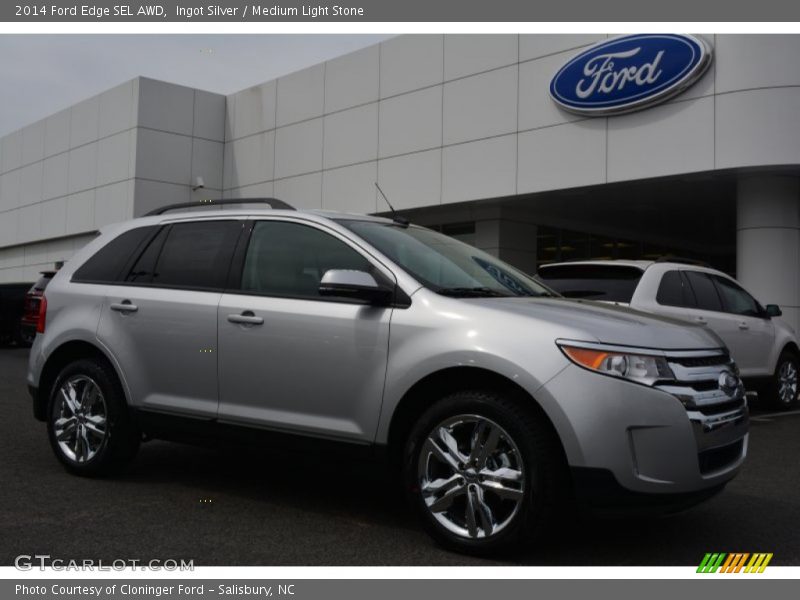 Ingot Silver / Medium Light Stone 2014 Ford Edge SEL AWD