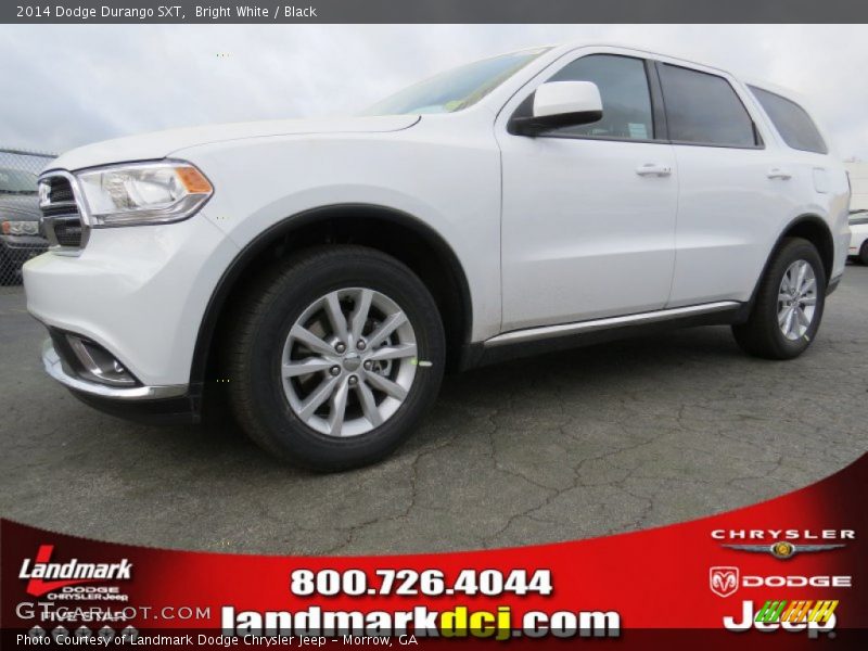 Bright White / Black 2014 Dodge Durango SXT