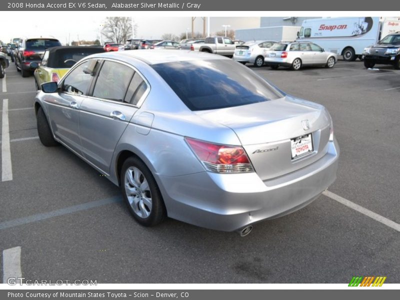 Alabaster Silver Metallic / Gray 2008 Honda Accord EX V6 Sedan