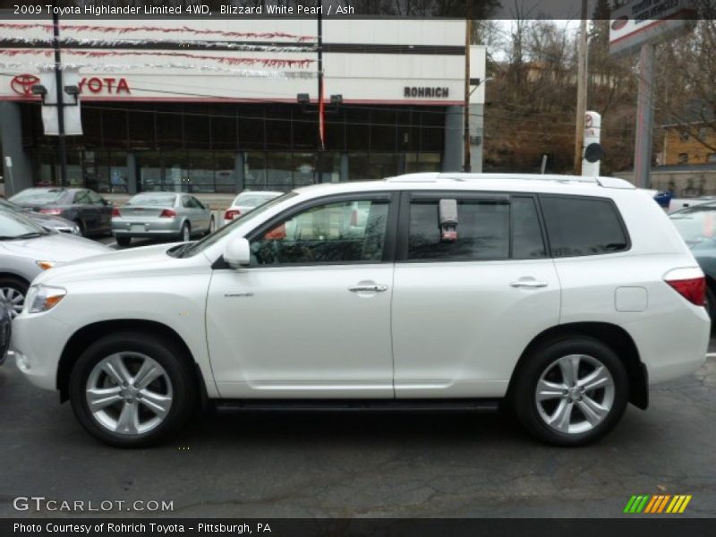 Blizzard White Pearl / Ash 2009 Toyota Highlander Limited 4WD