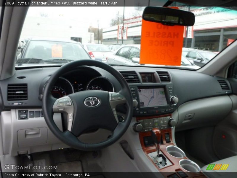 Blizzard White Pearl / Ash 2009 Toyota Highlander Limited 4WD