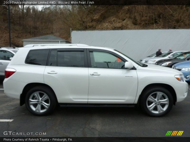 Blizzard White Pearl / Ash 2009 Toyota Highlander Limited 4WD