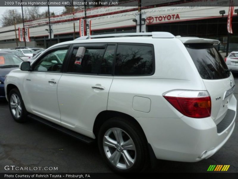 Blizzard White Pearl / Ash 2009 Toyota Highlander Limited 4WD