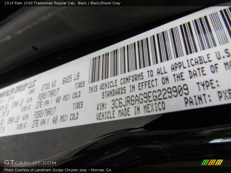 Black / Black/Diesel Gray 2014 Ram 1500 Tradesman Regular Cab