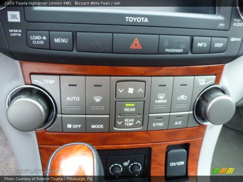 Blizzard White Pearl / Ash 2009 Toyota Highlander Limited 4WD