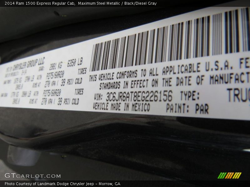 Maximum Steel Metallic / Black/Diesel Gray 2014 Ram 1500 Express Regular Cab