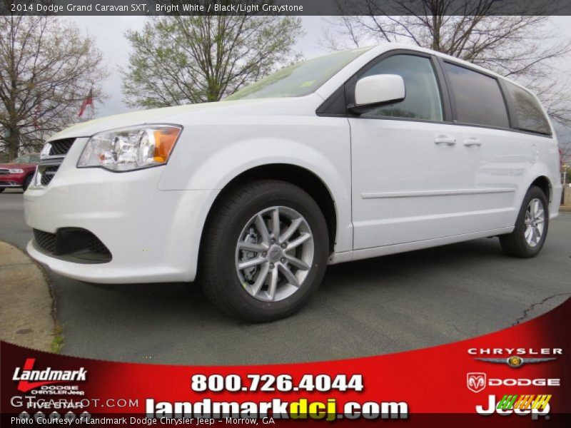 Bright White / Black/Light Graystone 2014 Dodge Grand Caravan SXT